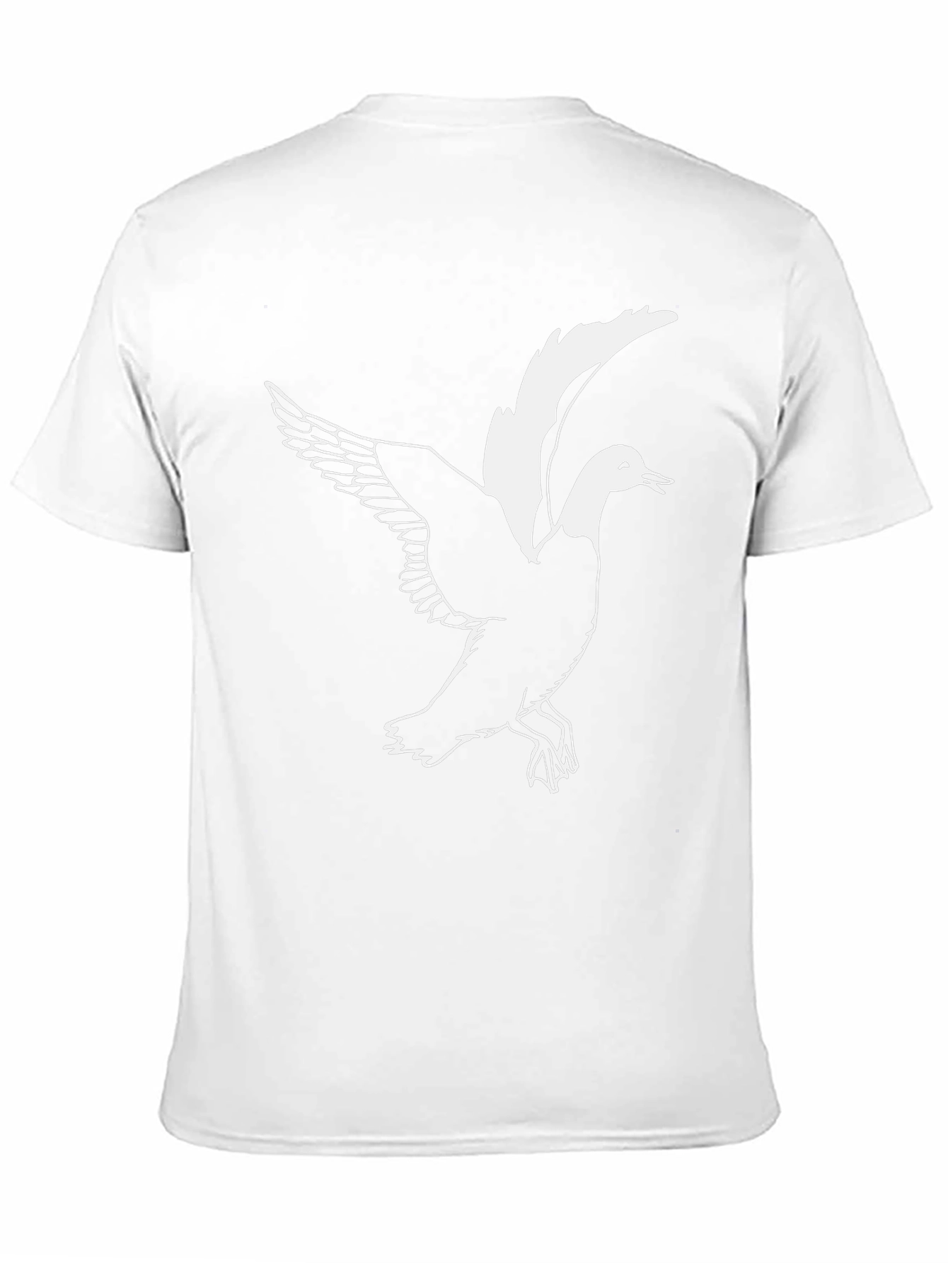 Black Men's Black T-shirt with Flying Duck Graphic view 11