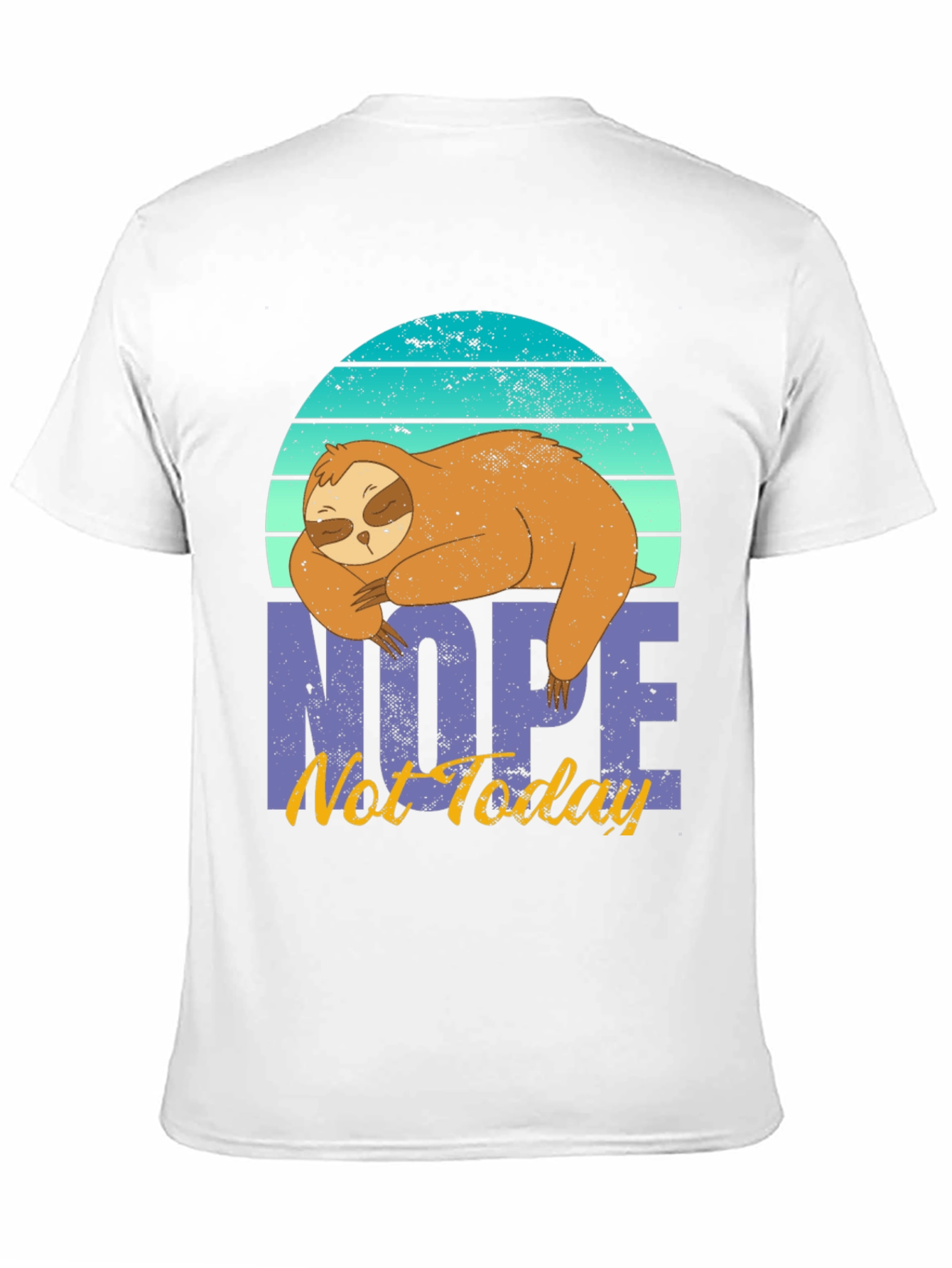 Black Nope, Not Today Sloth Graphic T-Shirt view 11
