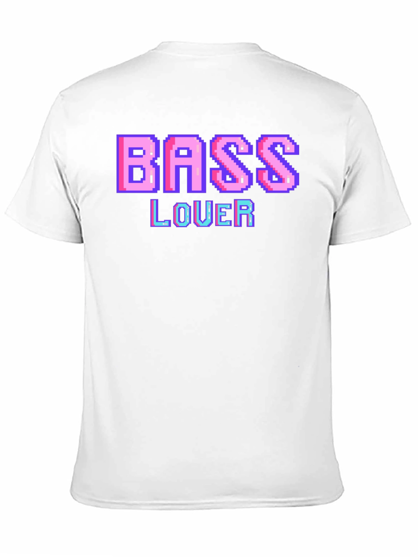 Black Retro Pixel Bass Lover Graphic Tee - Black view 11