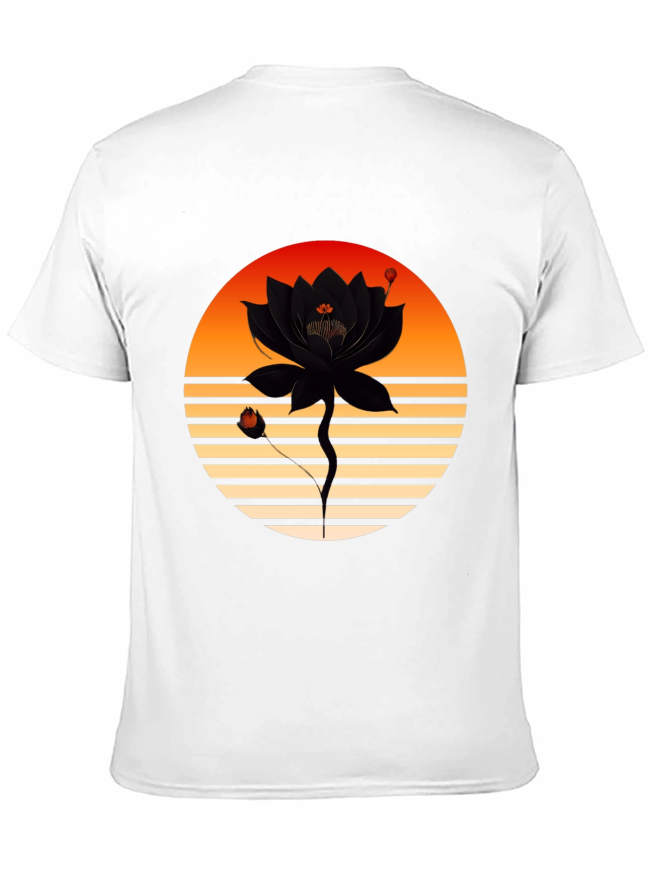 Black Sunset Lotus Graphic Tee view 11