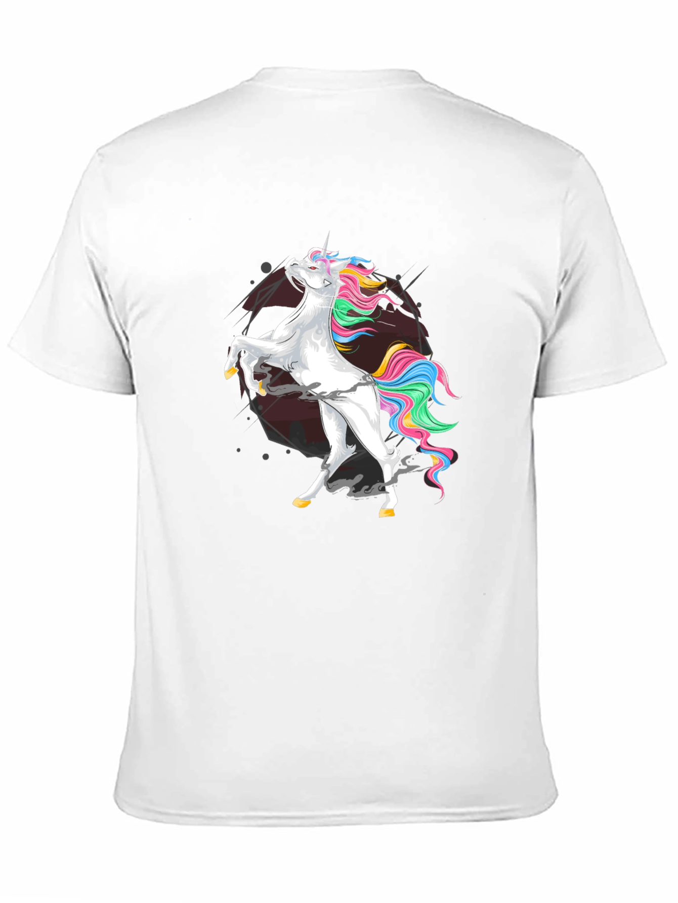 Black Unicorn Graphic Tee - Men's Black Cotton Shirt view 11