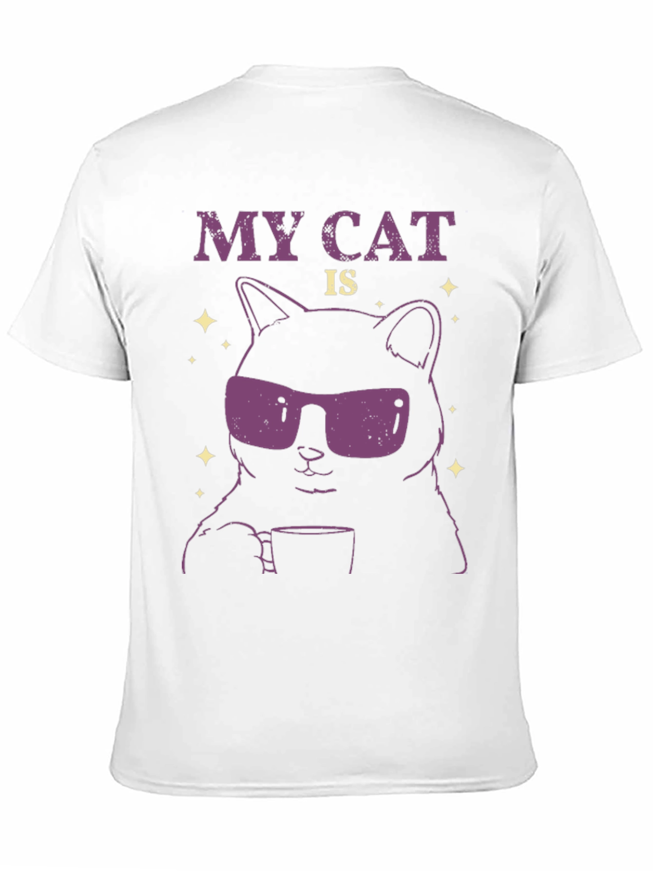 Black Cool Cat T-Shirt - Funny Graphic Tee view 11