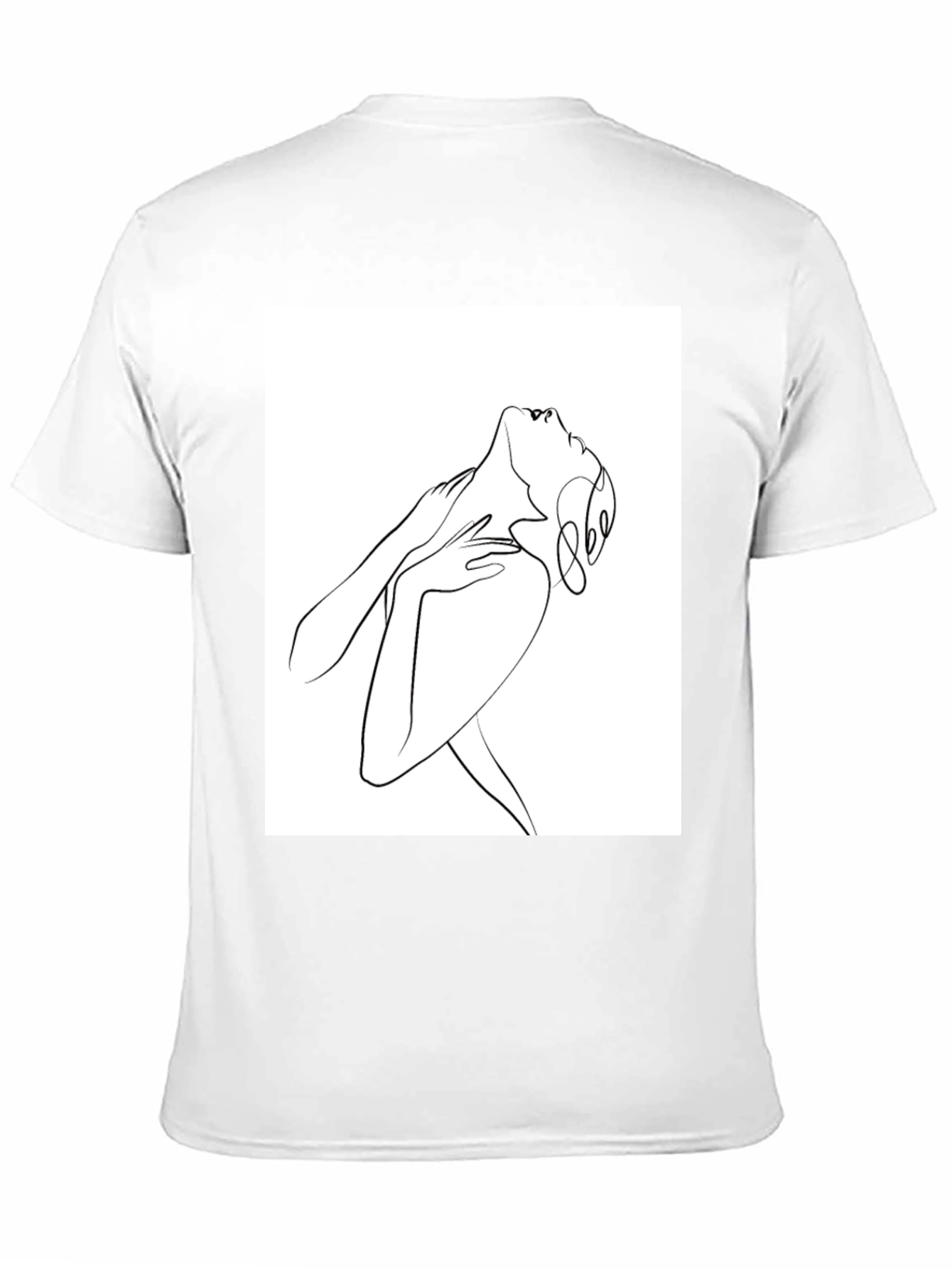 Black Abstract Line Art Graphic Tee - Unisex Black T-Shirt view 11