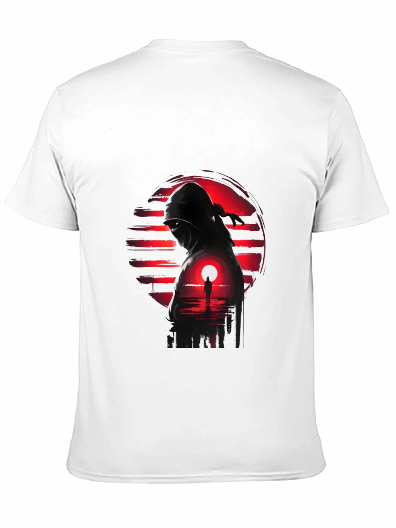 Black Ninja Sunset Graphic Tee - Cool Graphic T-Shirt view 11