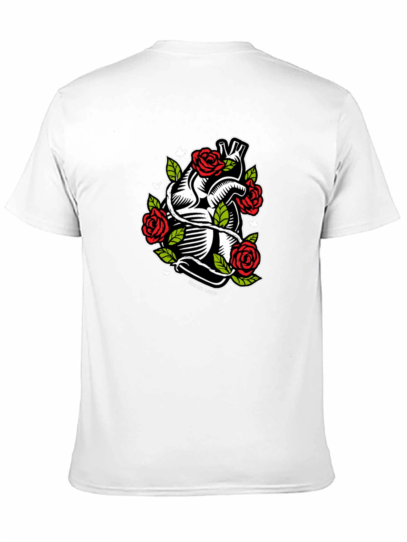 Black Heart & Roses Graphic T-Shirt - Black view 11