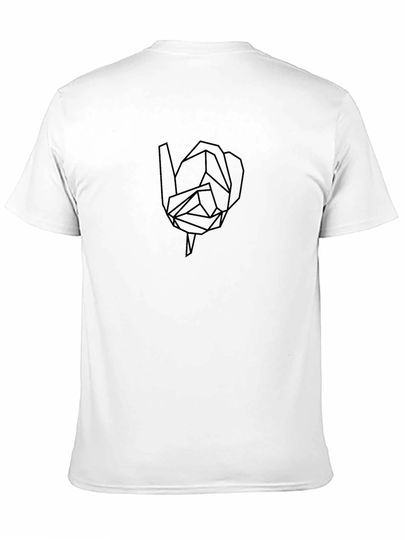 Black Geometric Rose Graphic Tee - Modern Black T-Shirt view 11