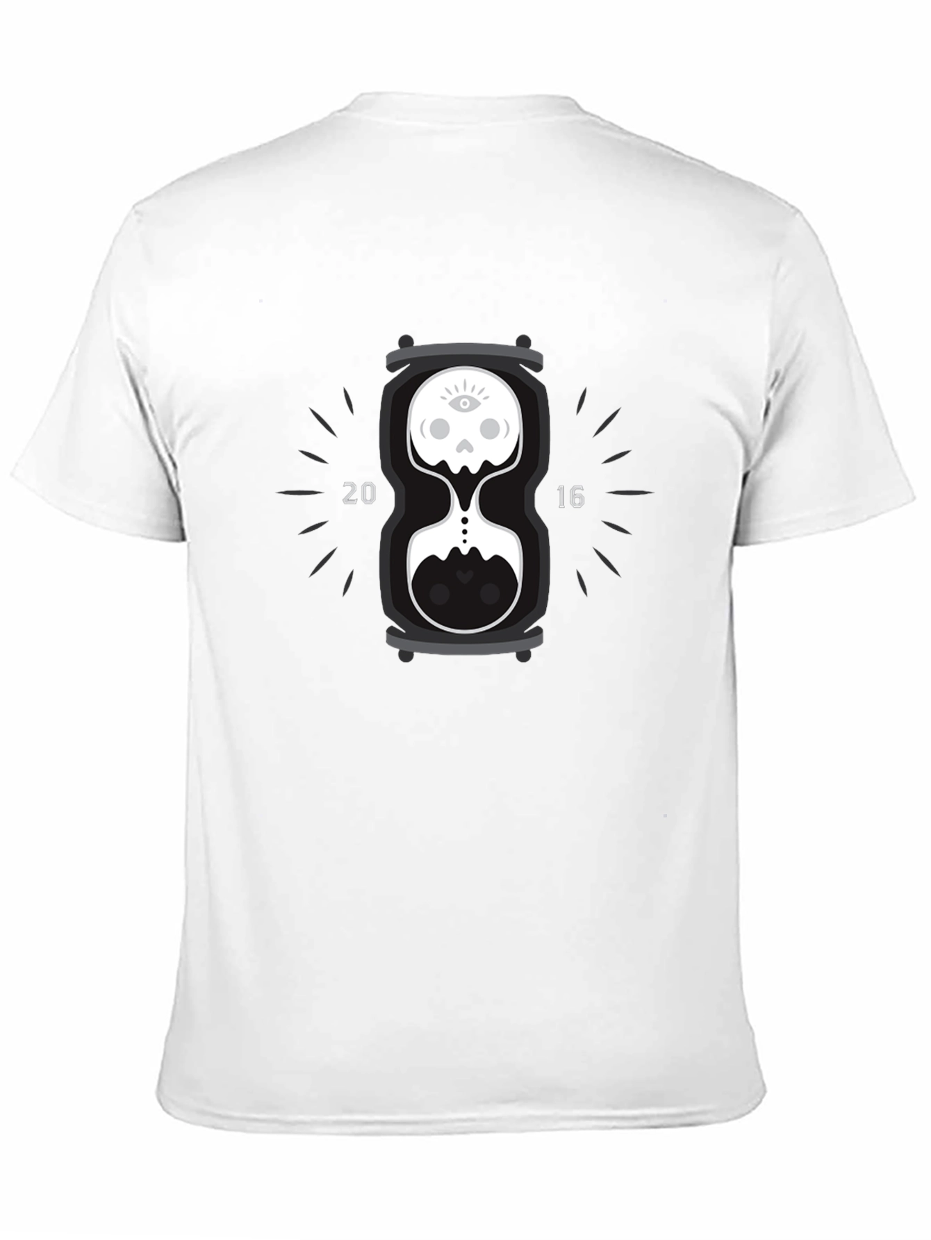 Black Skull Hourglass Graphic Tee - Time Flies! view 11