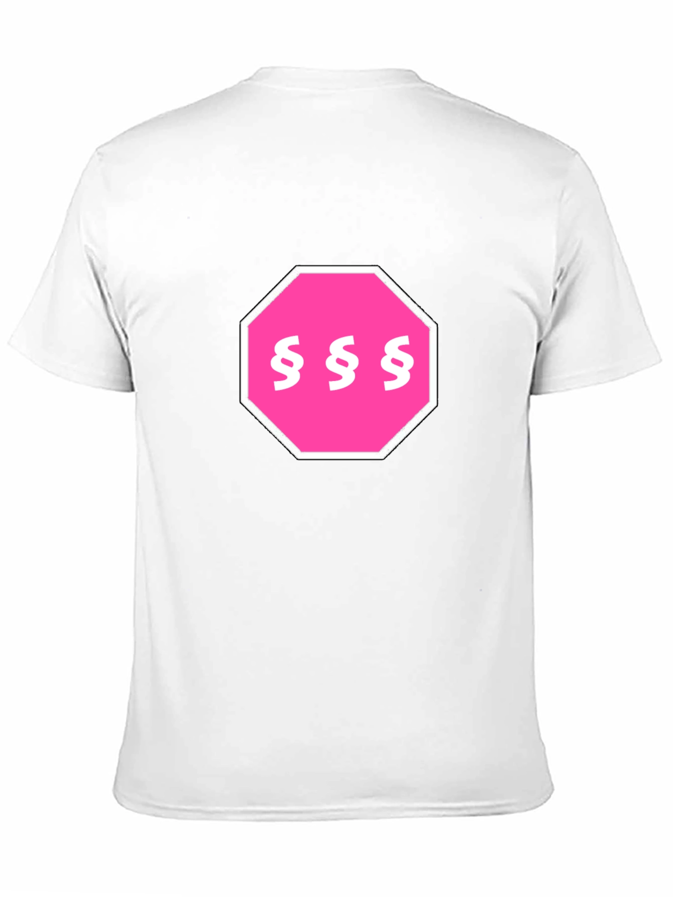 Black Pink Section Symbol Stop Sign T-Shirt view 11