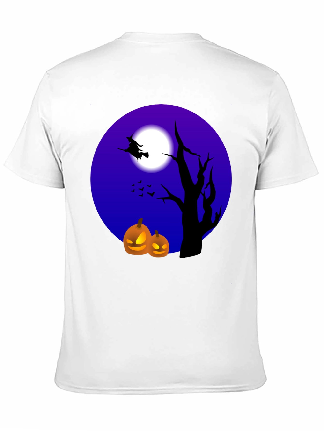 Black Halloween Witch and Pumpkin T-Shirt view 11