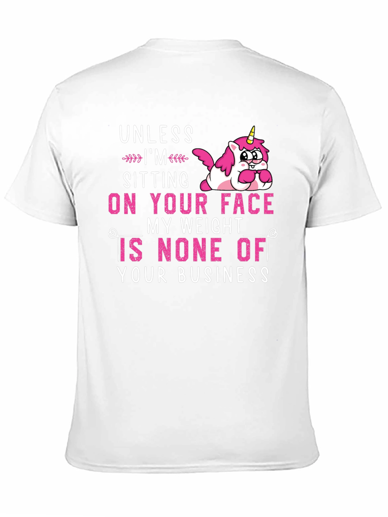 Black Unicorn Graphic T-Shirt: My Weight is None of Your Business view 11