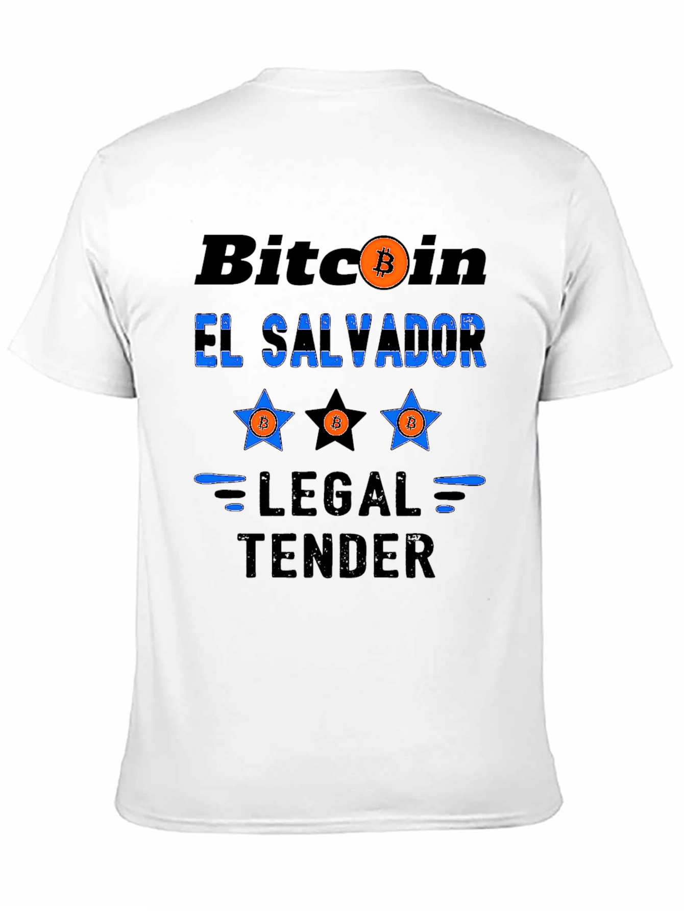 Black Bitcoin El Salvador Legal Tender Graphic T-Shirt view 11