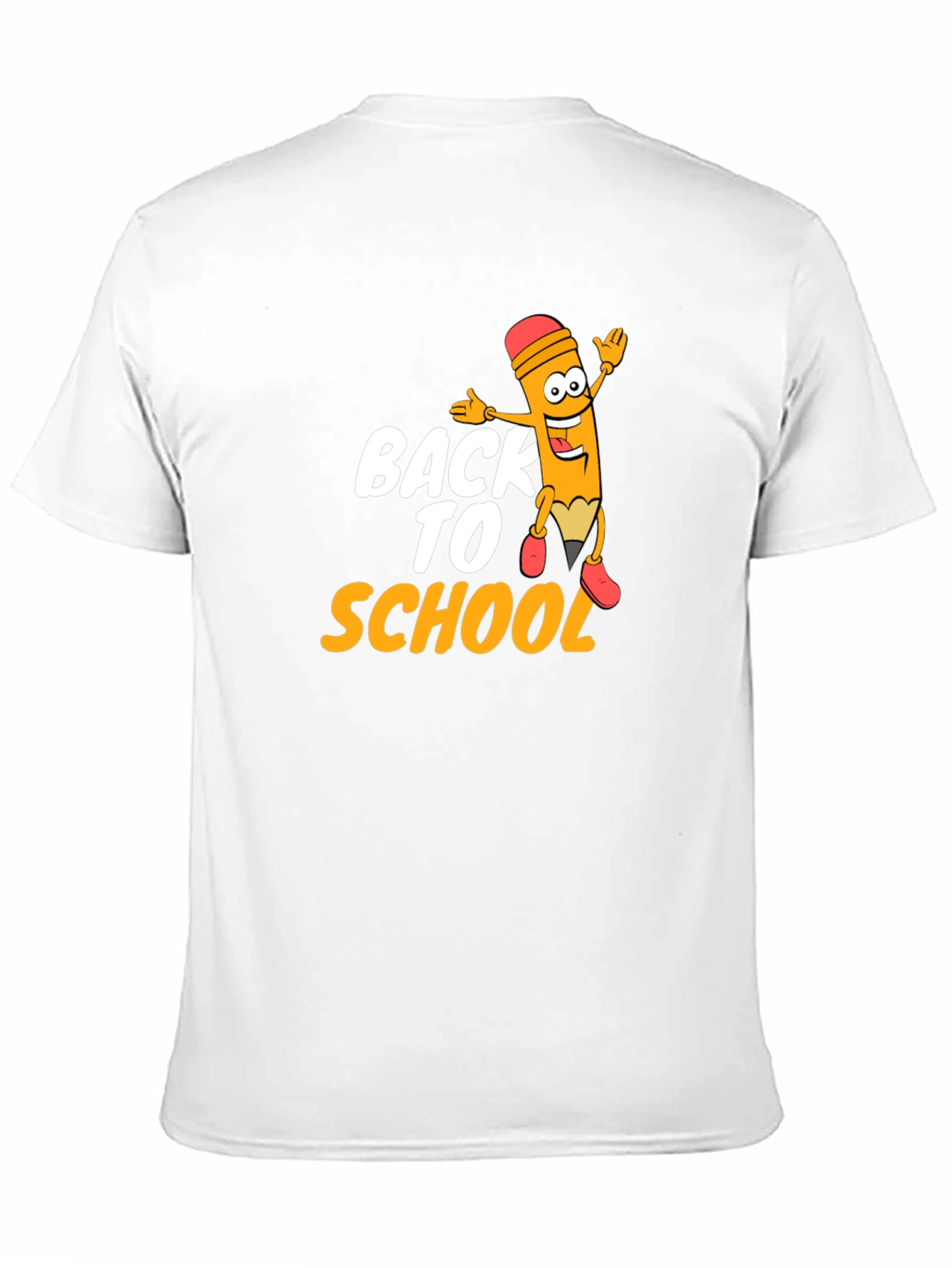 Black Back to School Pencil Cartoon Graphic T-Shirt view 11