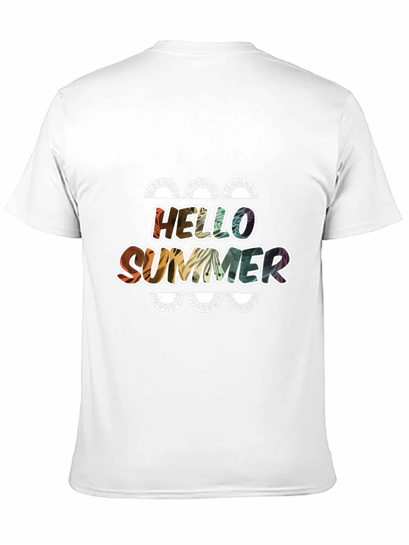 Black Hello Summer Graphic T-Shirt - Cool, Fun Design view 11