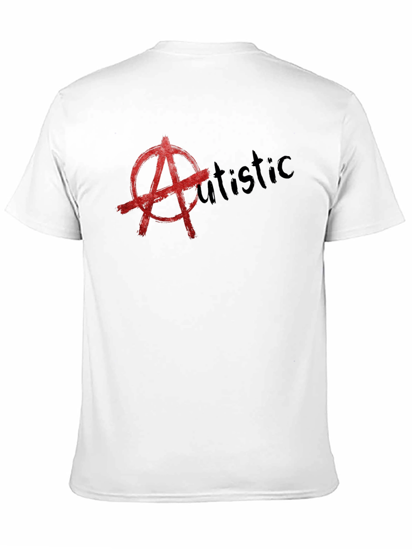 Black Anarchy Autistic T-Shirt - Black Cotton Tee view 11
