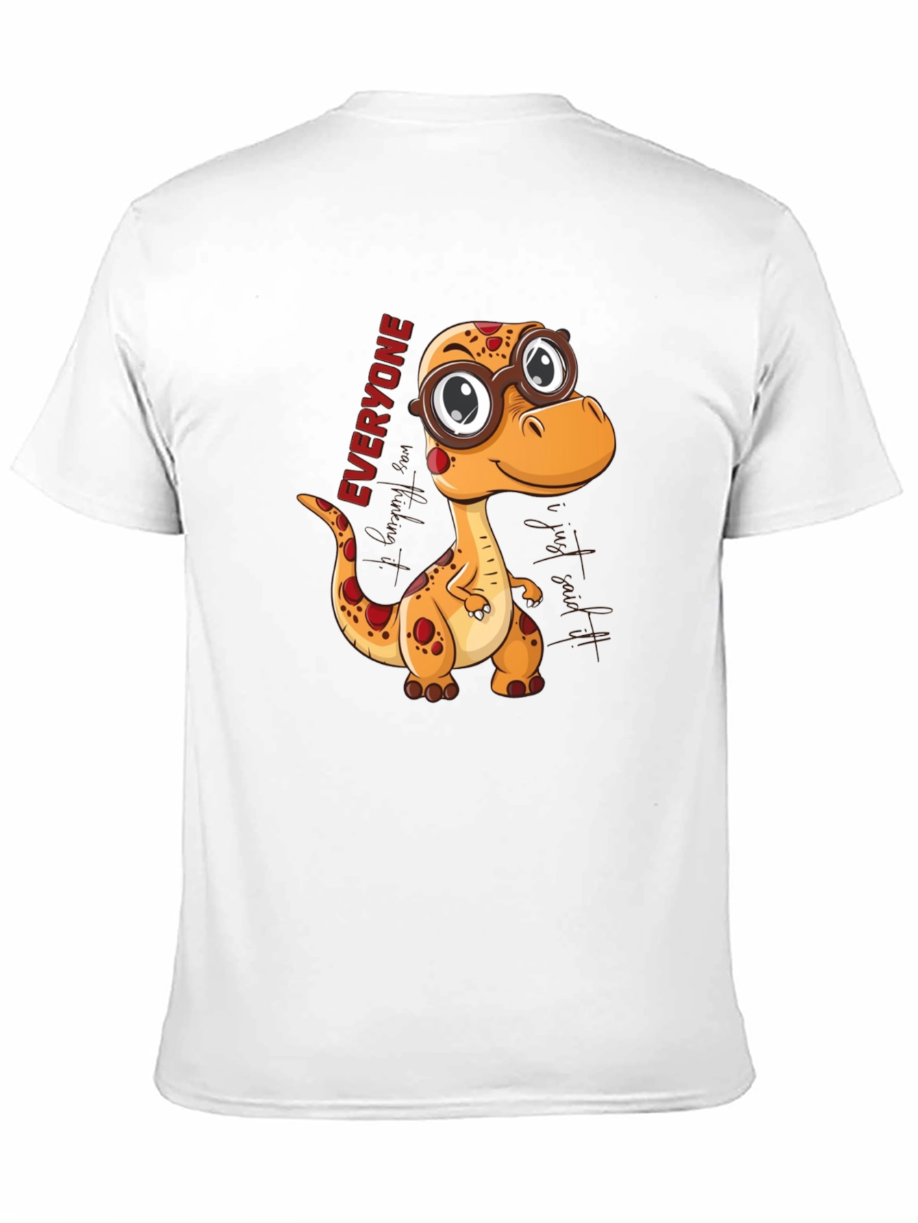 Black Dino Everyone T-Shirt - Cute Cartoon Style view 11