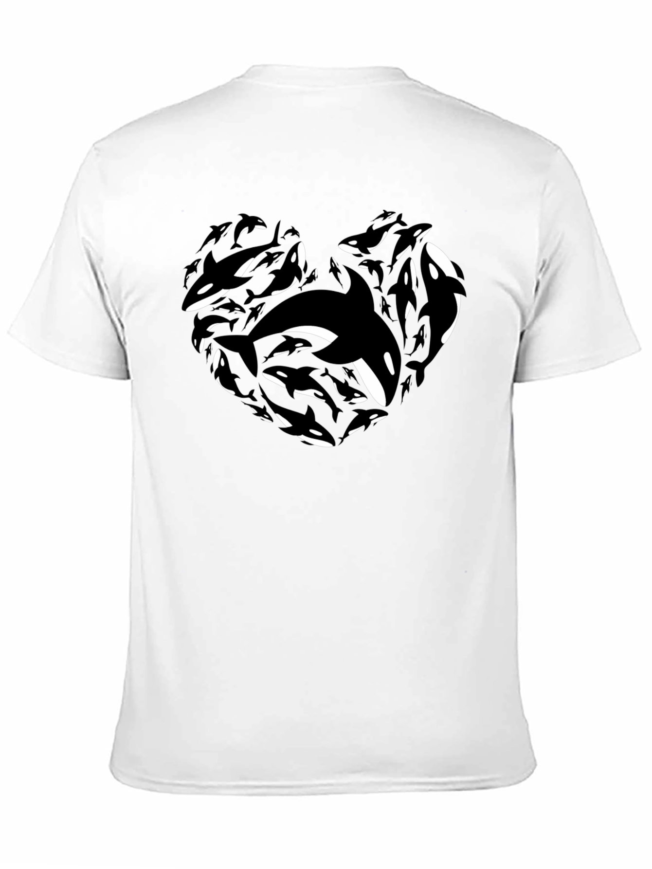 Black Orca Heart Graphic Tee - Black Cotton T-Shirt view 11