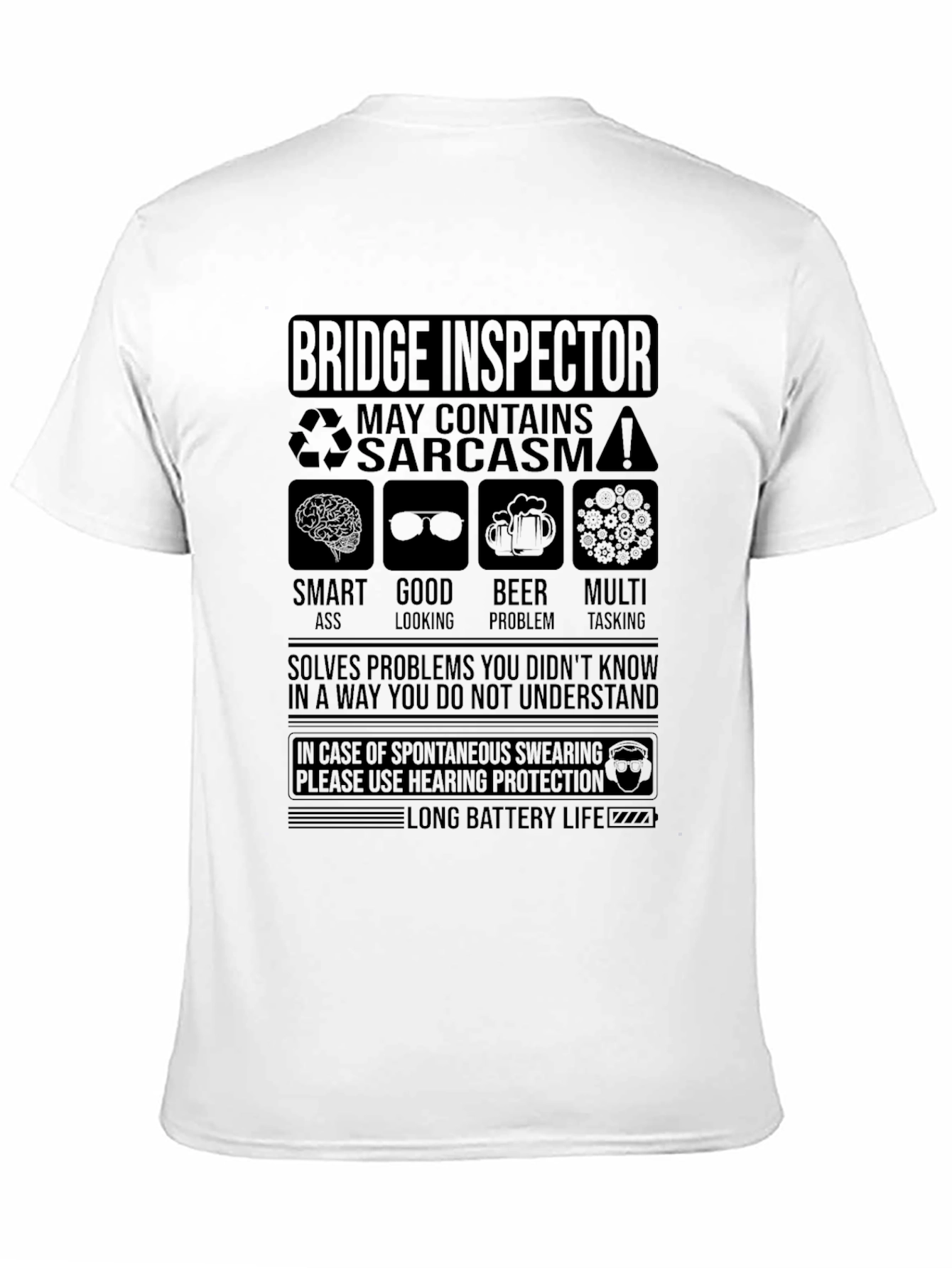Black Bridge Inspector Sarcastic Humor T-Shirt view 11