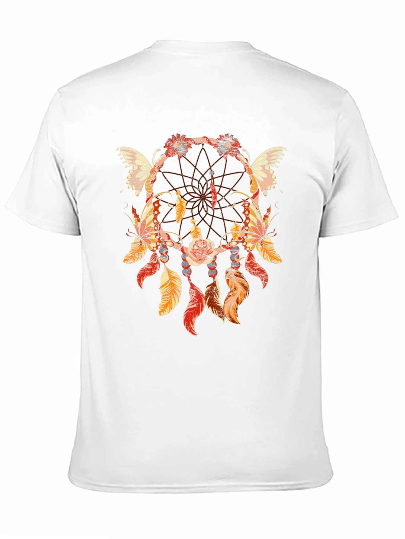 Black Dreamcatcher Butterfly Graphic T-Shirt view 11