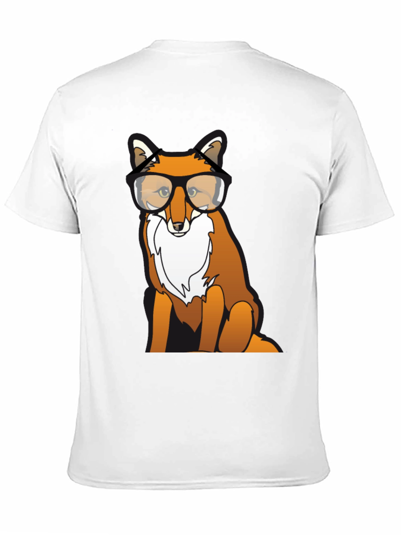 Black Fox with Glasses Graphic T-Shirt view 11