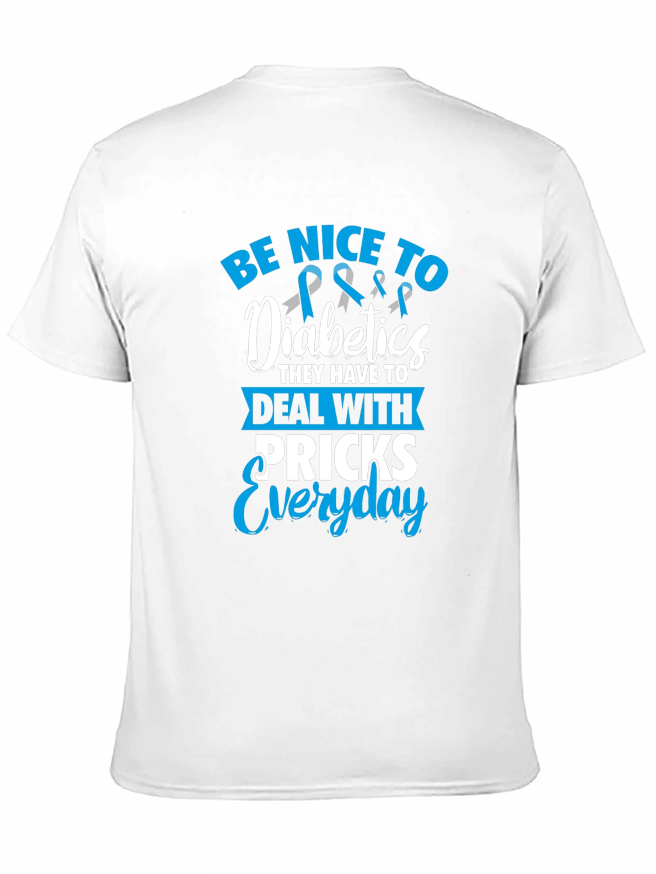Black Be Nice To Diabetics Graphic T-Shirt view 11