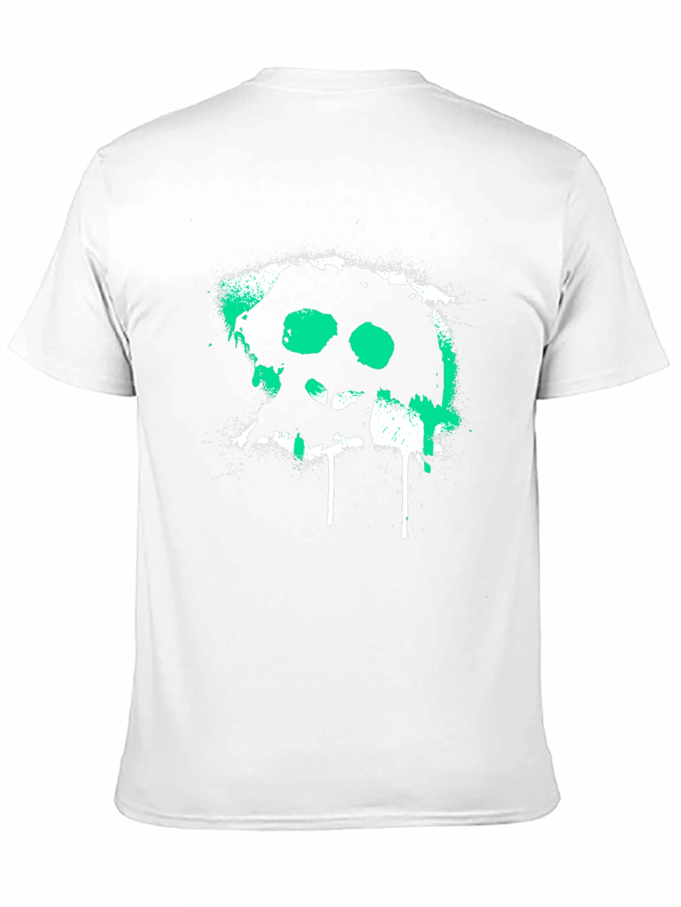 Black Grunge Skull Graphic Tee - Black Cotton T-Shirt view 11