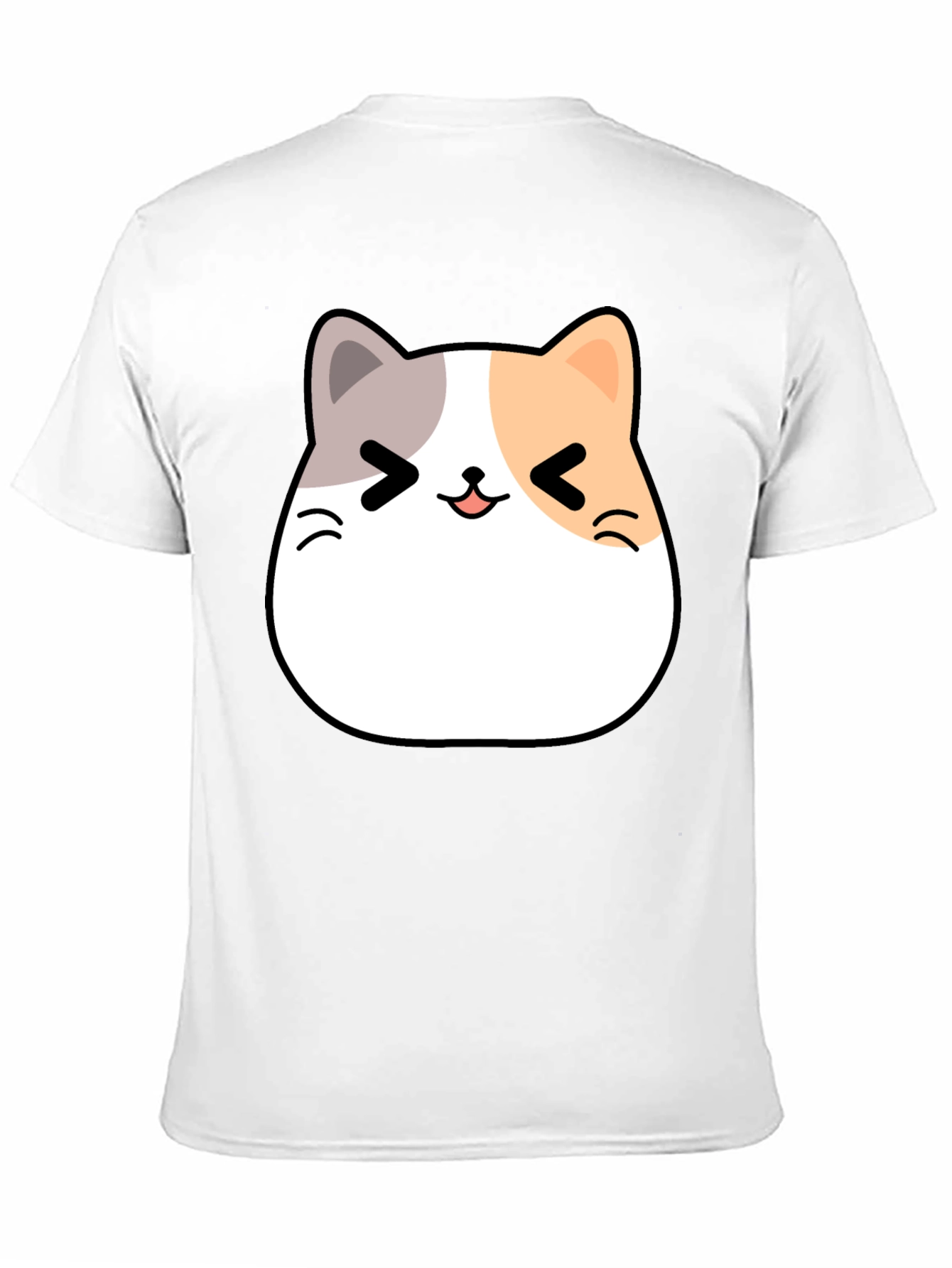 Black Kawaii Cat Graphic T-Shirt - Unisex Black Tee view 11