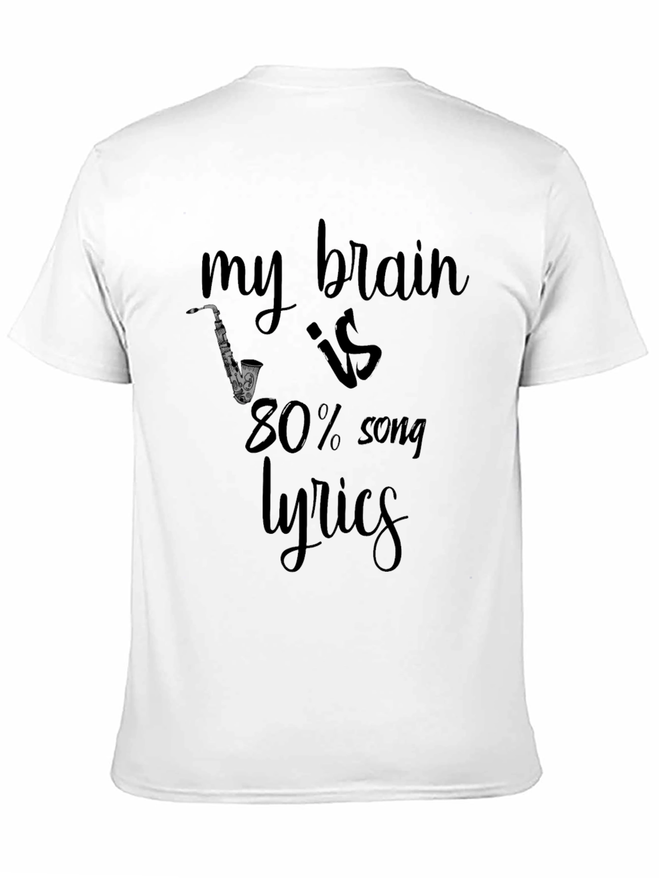 Black My Brain Is 80% Song Lyrics Black T-Shirt view 11