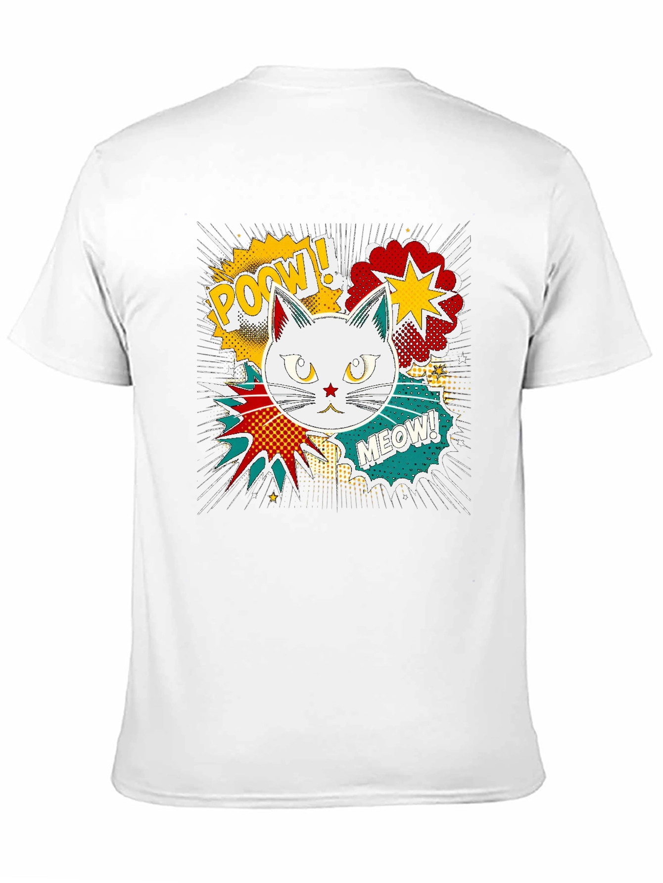 Black Comic Cat T-Shirt - Pow! Meow! view 11