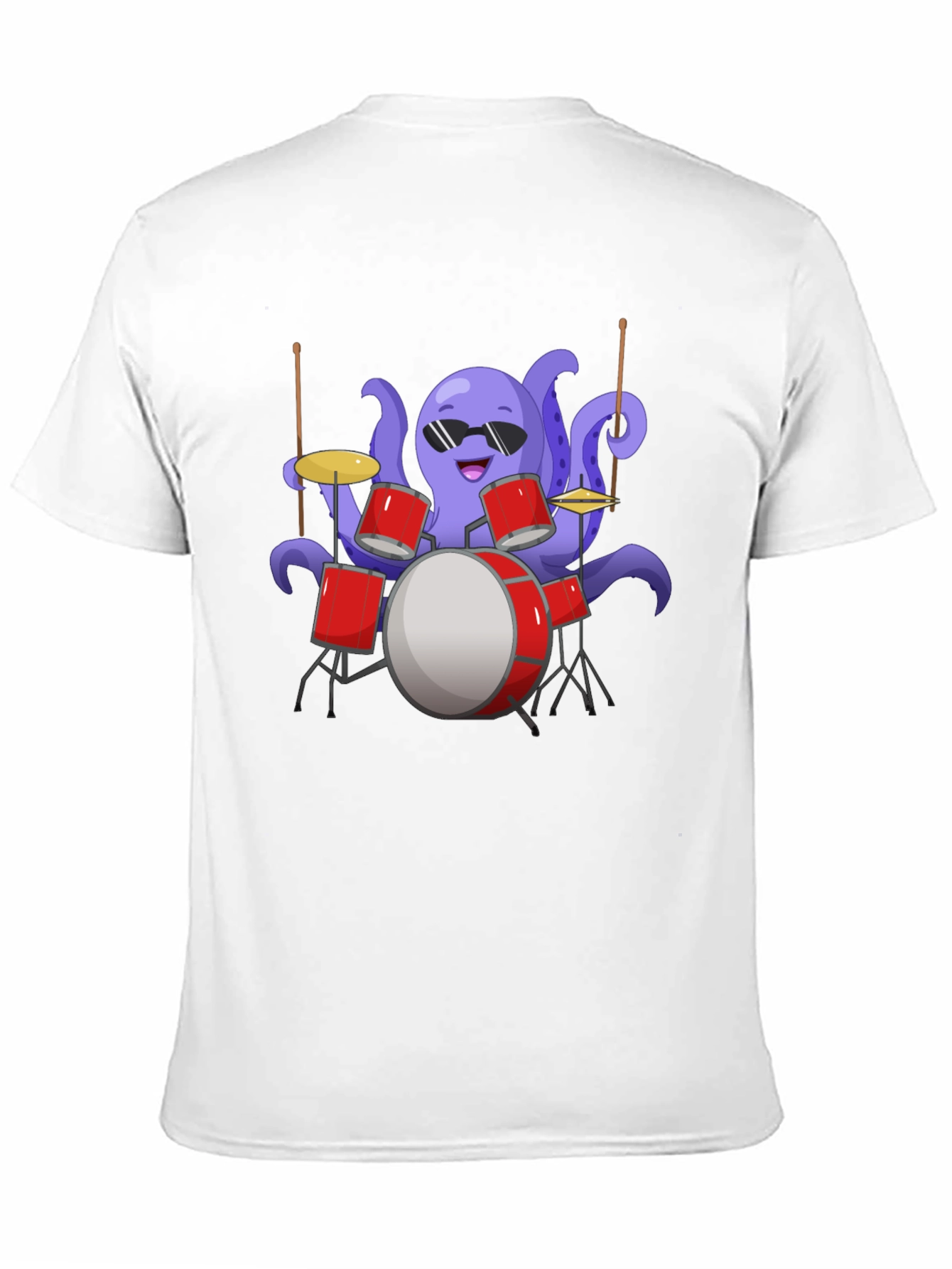 Black Octopus Drummer Graphic Tee - Unique Design view 11