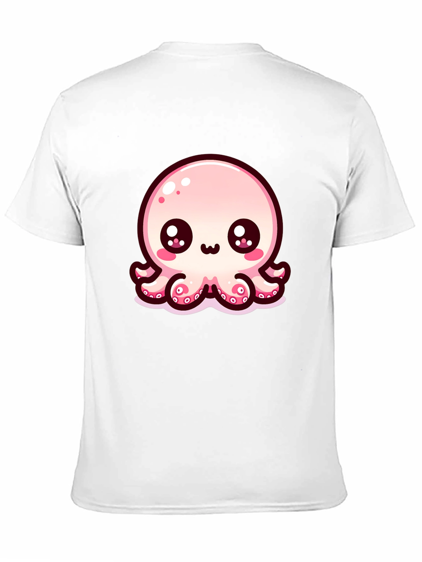 Black Cute Cartoon Octopus Black T-Shirt view 11