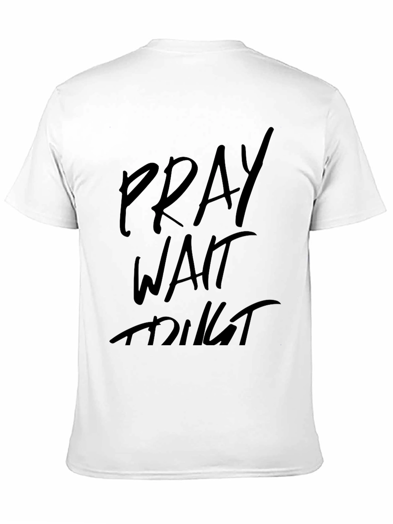 Black Pray Wait Trust Graphic Tee - Black Casual Shirt view 11
