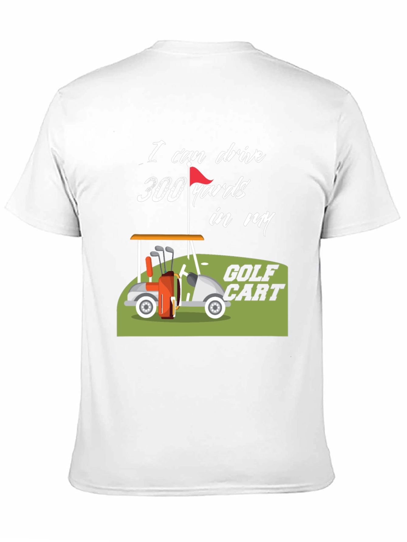 Black Golf Cart 300 Yards Funny T-Shirt view 11