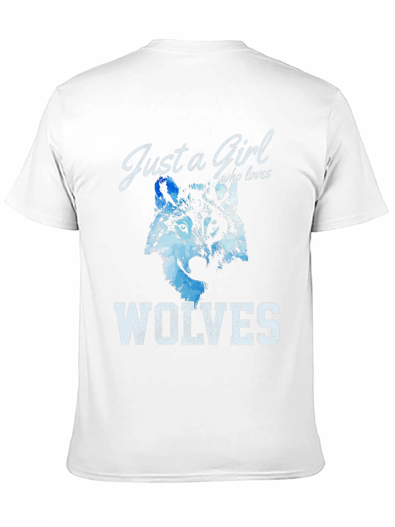 Black Just A Girl Who Loves Wolves T-Shirt view 11