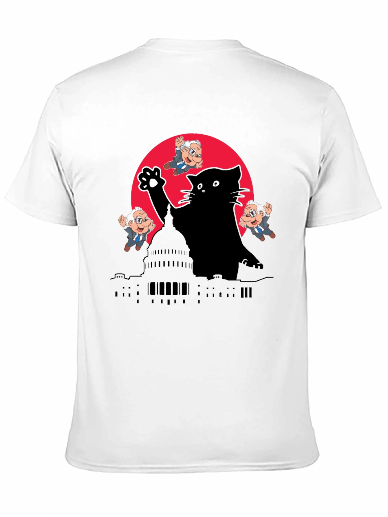 Black Kaiju Cat T-Shirt: Political Satire Tee view 11