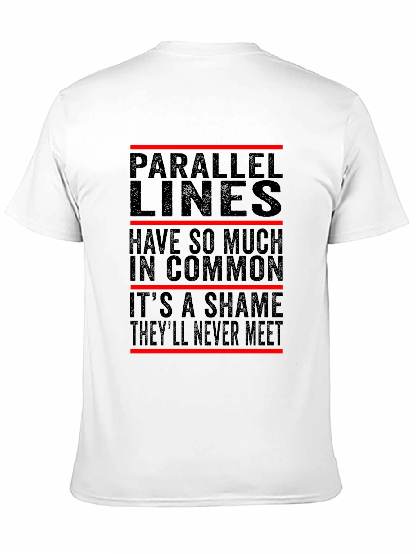 Black Parallel Lines Graphic Tee - Never Meet Funny Shirt view 11