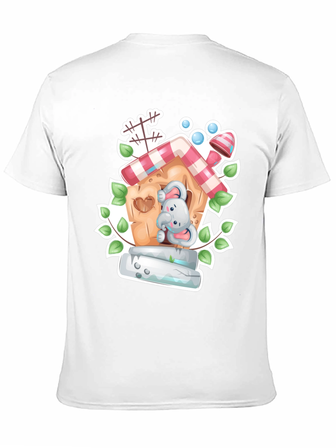 Elephant House Graphic Tee - Whimsical Black T-Shirt - 11
