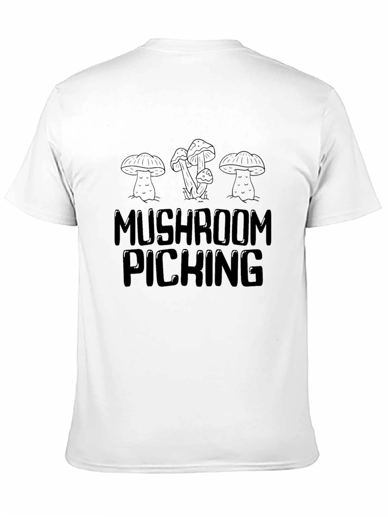 Black Mushroom Picking Graphic T-Shirt view 11