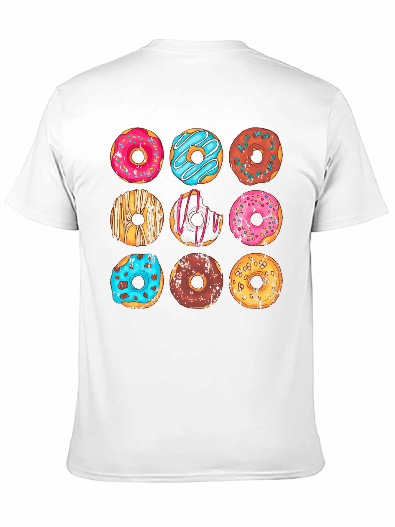 Black Donut Pattern Graphic T-Shirt - Black view 11