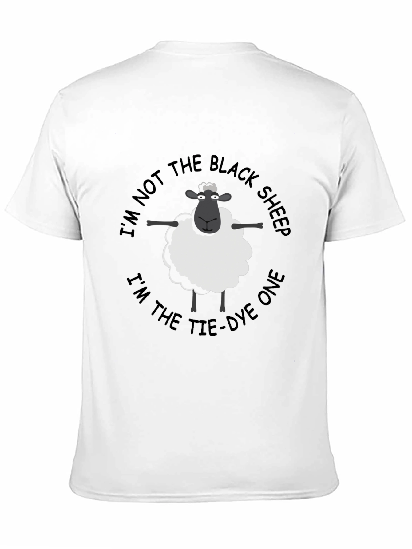 Black Funny Tie-Dye Sheep T-Shirt - Not the Black Sheep view 11
