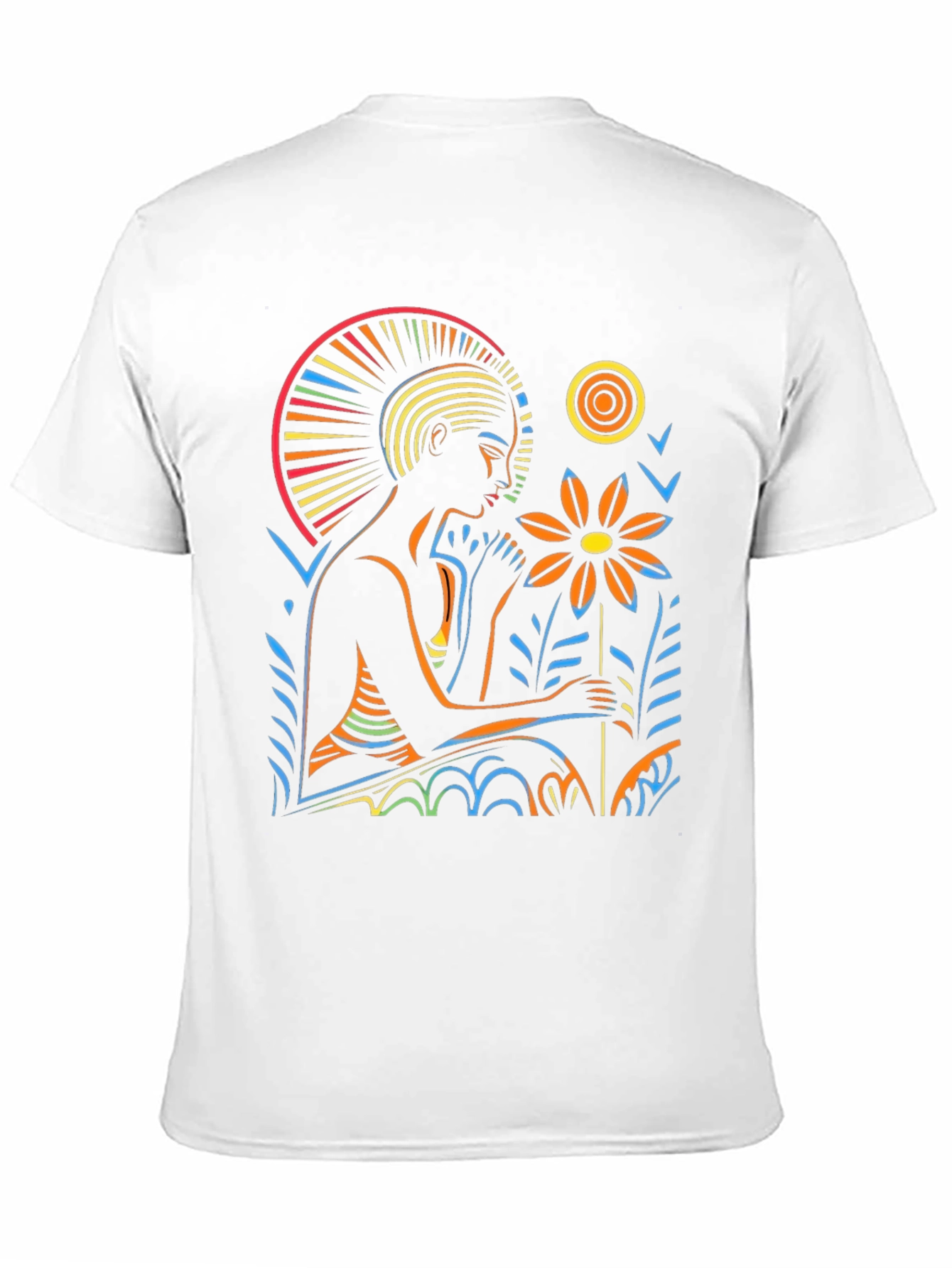 Black Artistic Graphic T-Shirt - Relaxing Figure view 11