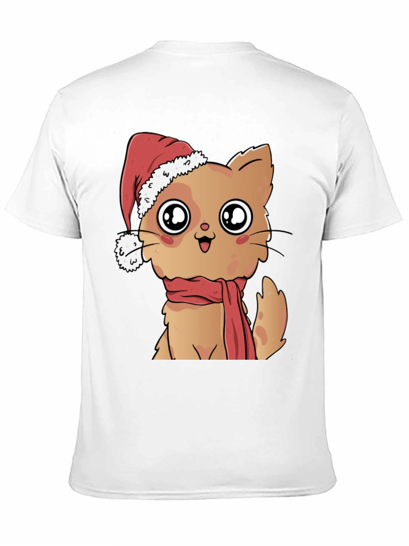 Black Cute Cat Christmas T-Shirt view 11