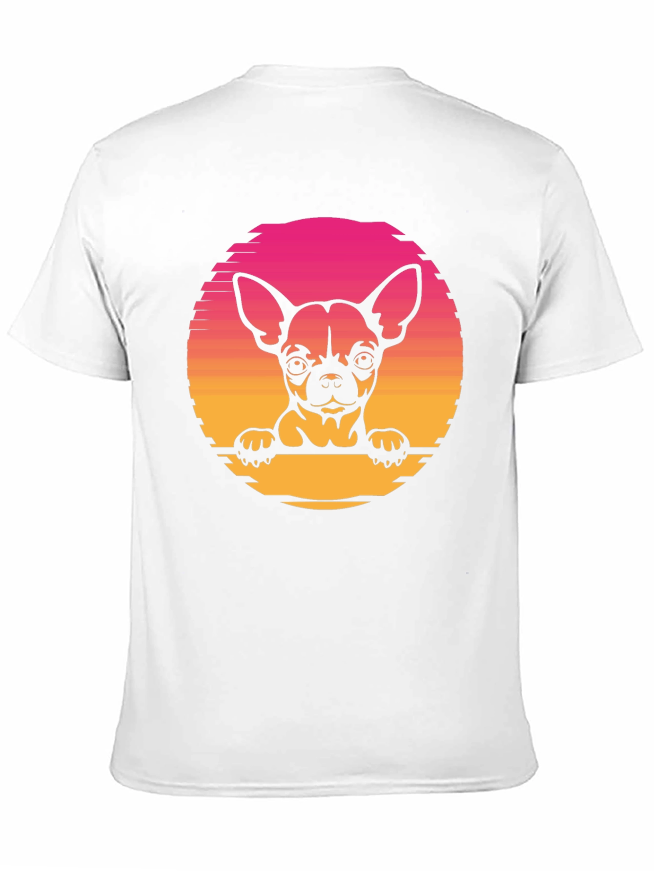 Black Chihuahua Sunset Graphic Tee - Unisex Black T-Shirt view 11