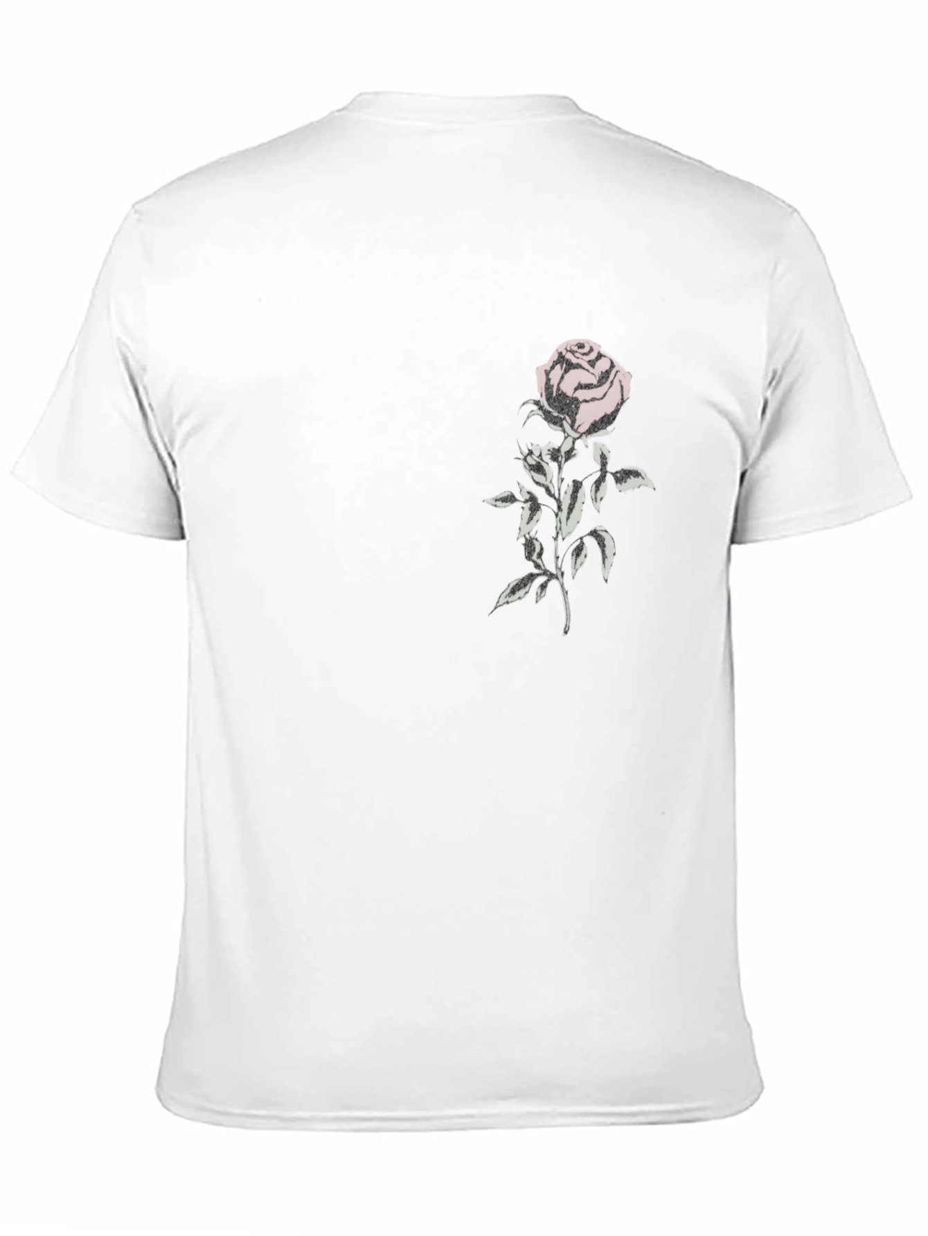 Black Elegant Rose Graphic Tee - Black Cotton Blend view 11