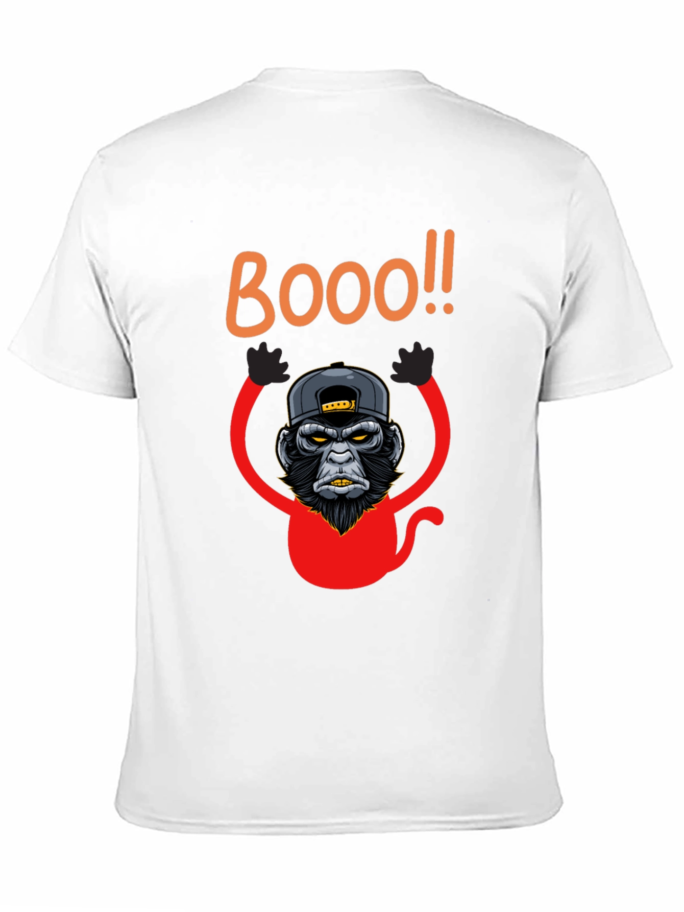 Black Boo Monkey Graphic Tee - Black Crew Neck Shirt view 11