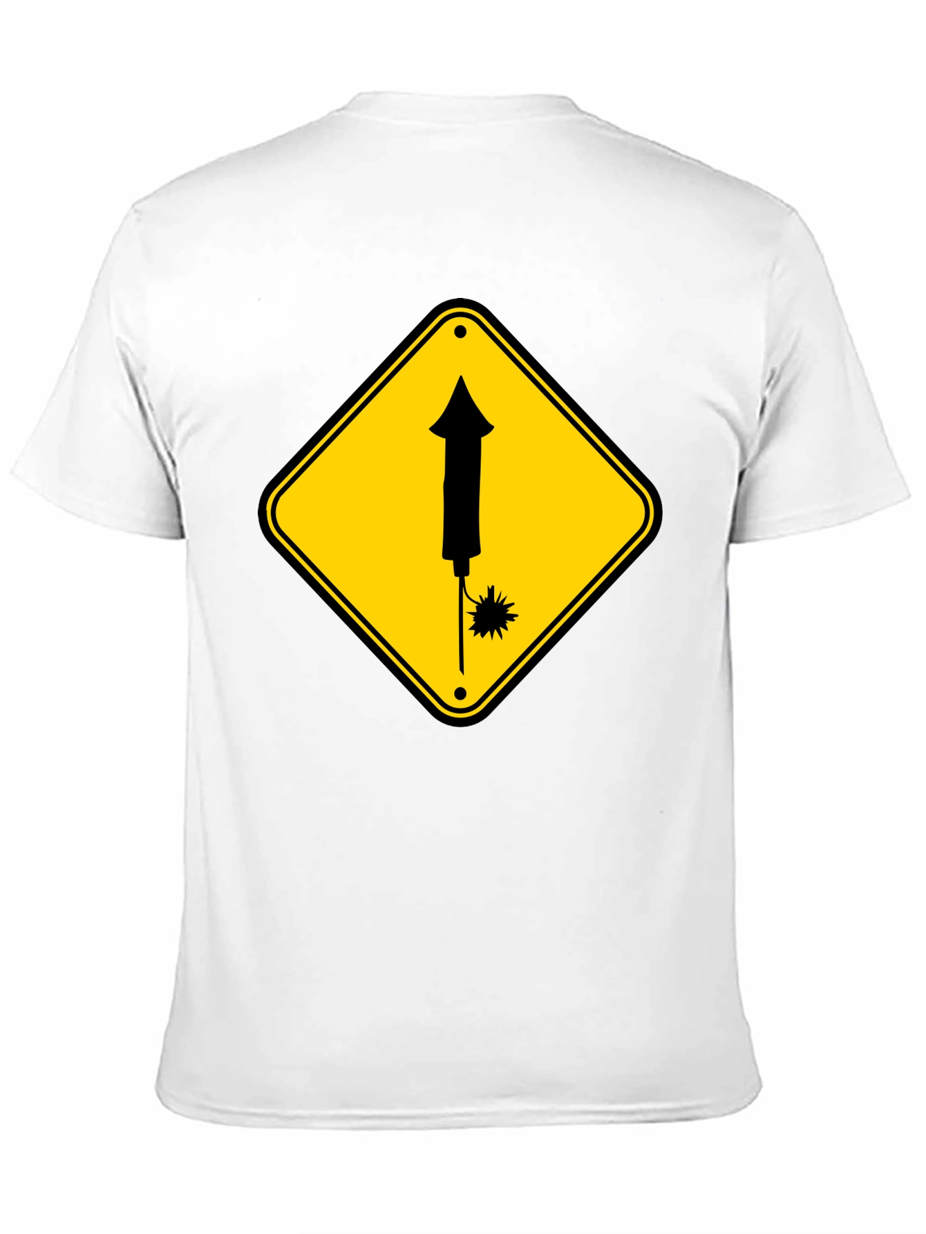 Black Fireworks Warning T-Shirt - Novelty Graphic Tee view 11