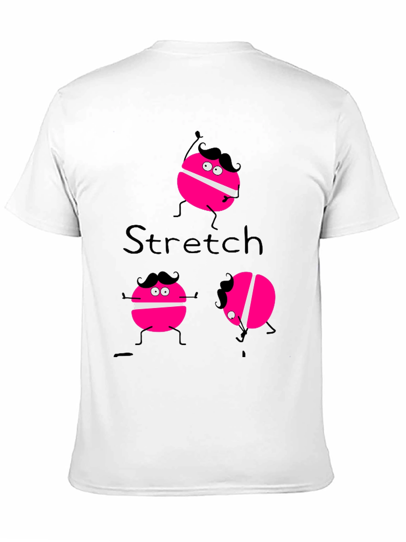 Black Funny Stretch Pink Macaroon Graphic T-Shirt view 11