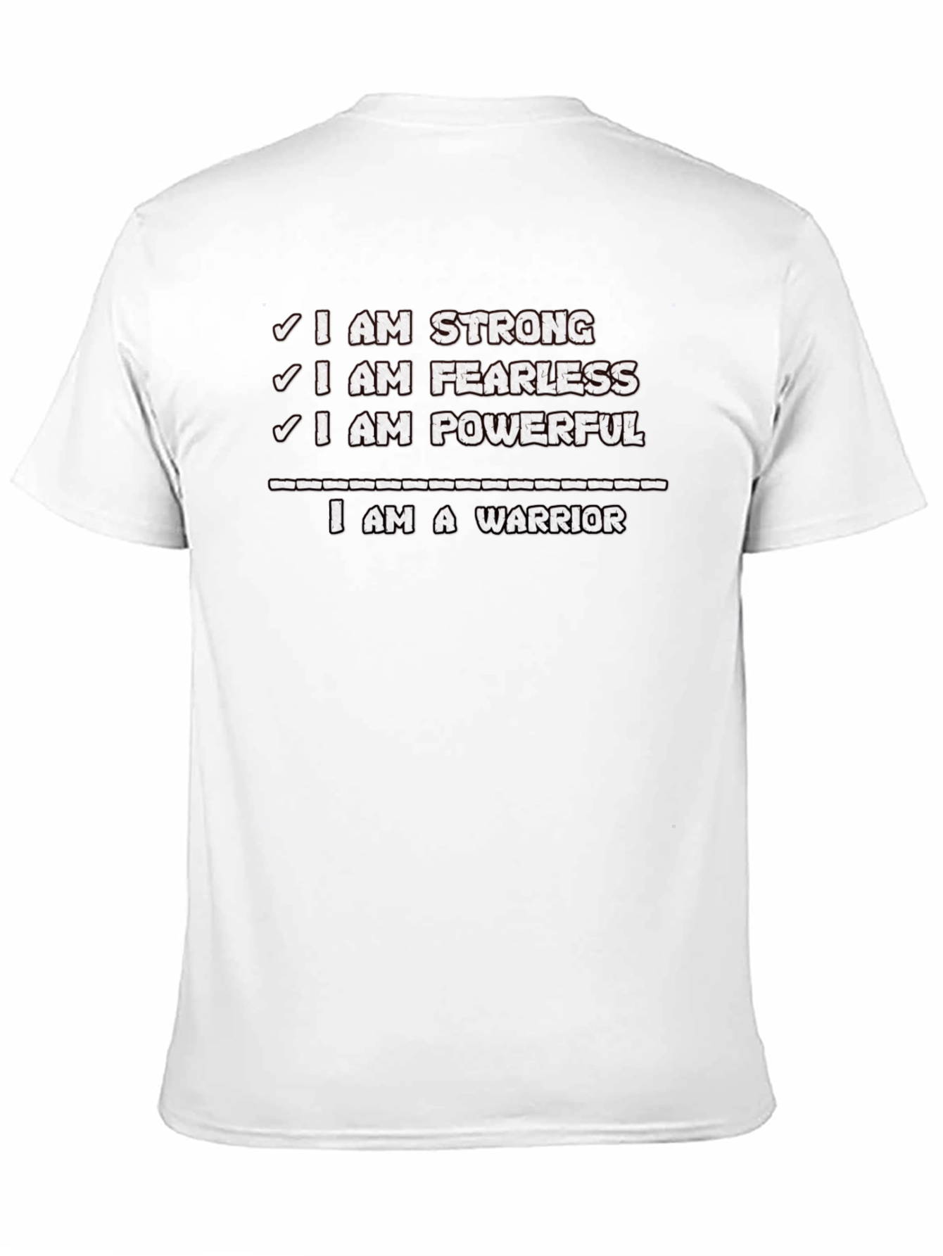 Black I Am Strong Warrior T-Shirt - Motivational Graphic Tee view 11