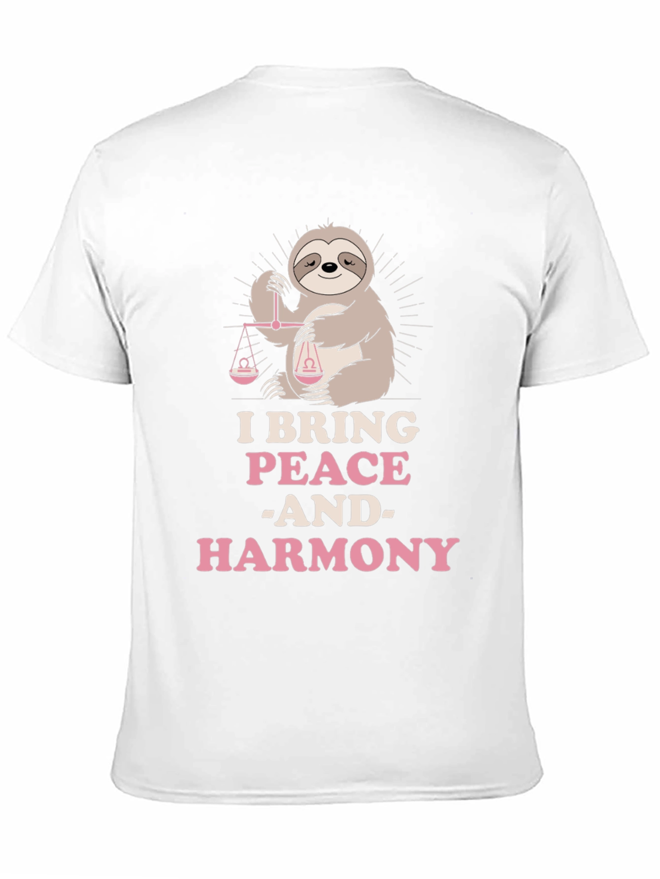 Black Peace & Harmony Sloth Graphic T-Shirt view 11