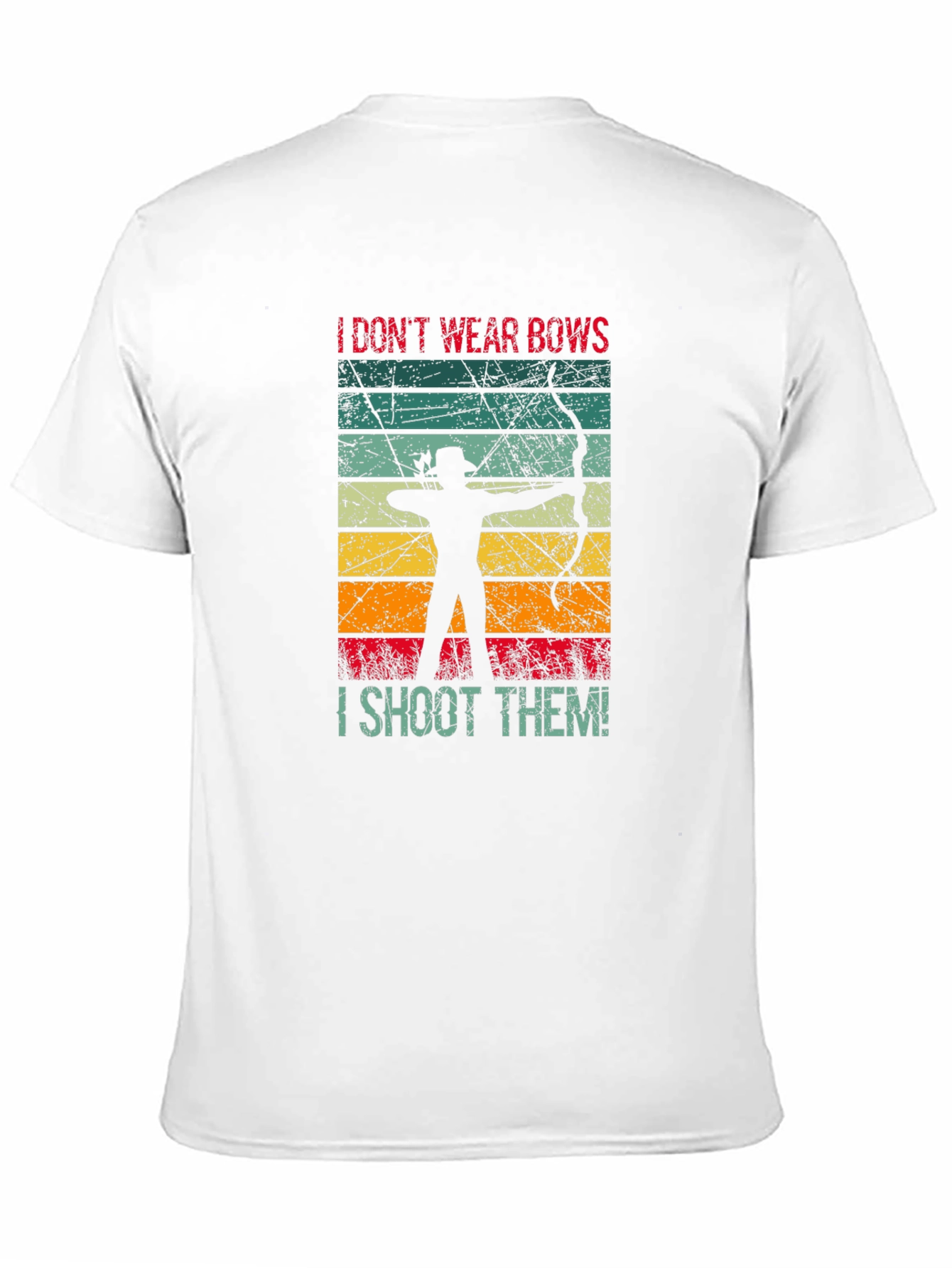 Black I Don't Wear Bows I Shoot Them T-Shirt view 11