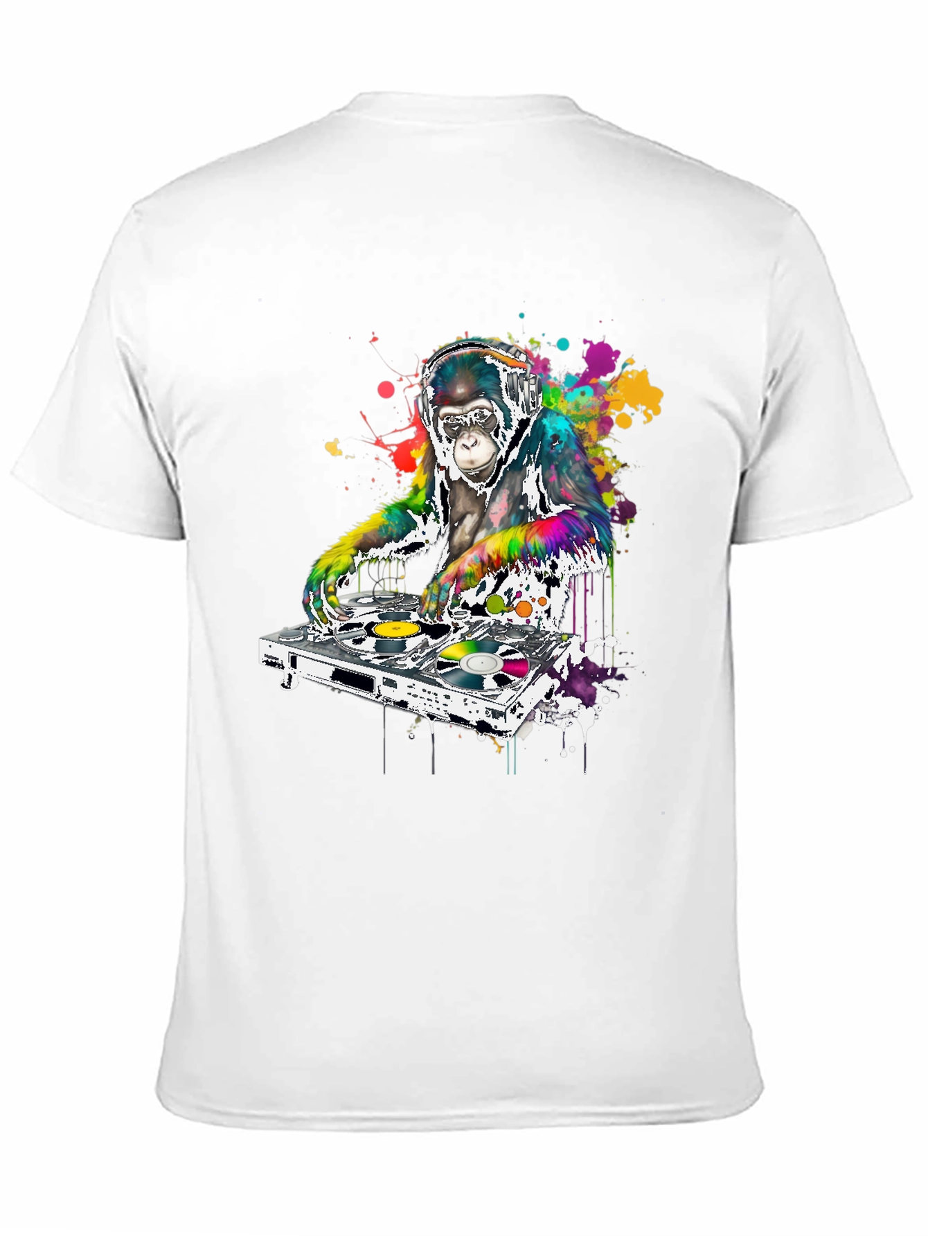 Black DJ Monkey Graphic T-Shirt view 11